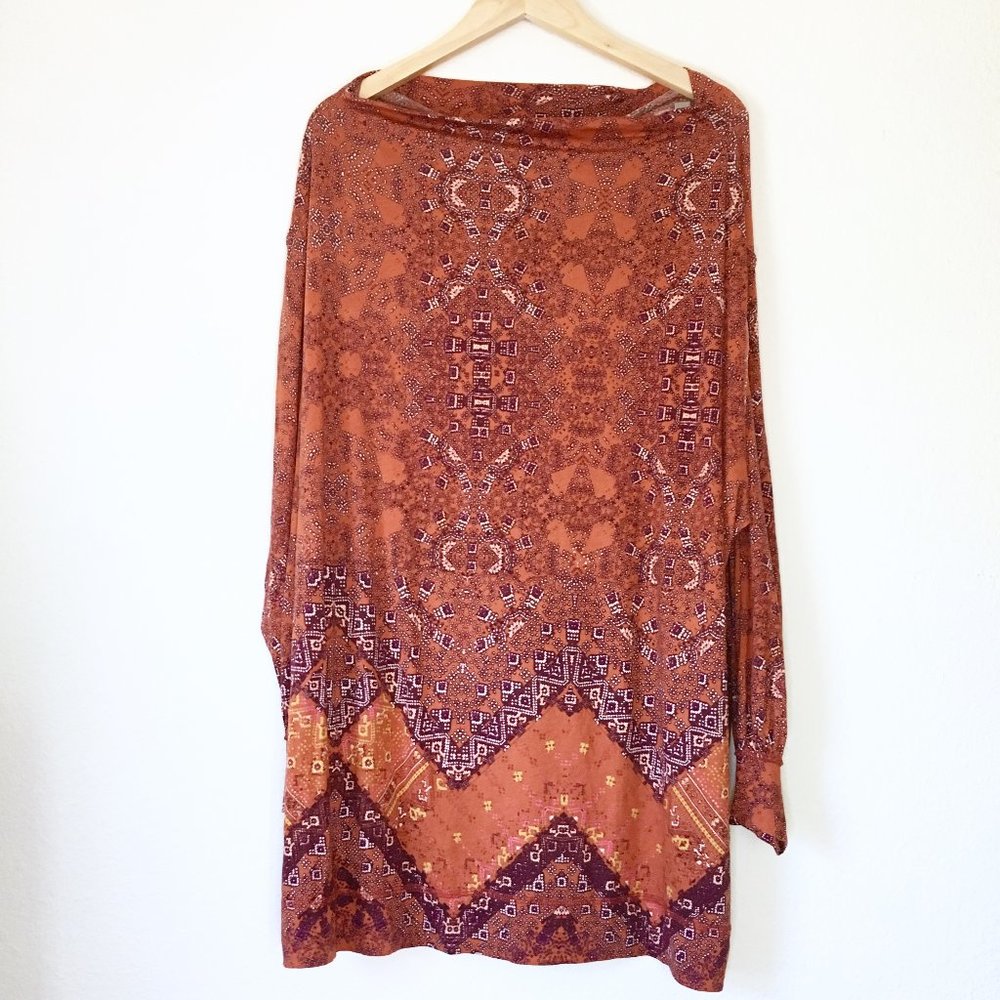 NWOT Free People Deep Red Tunic Top Size Small